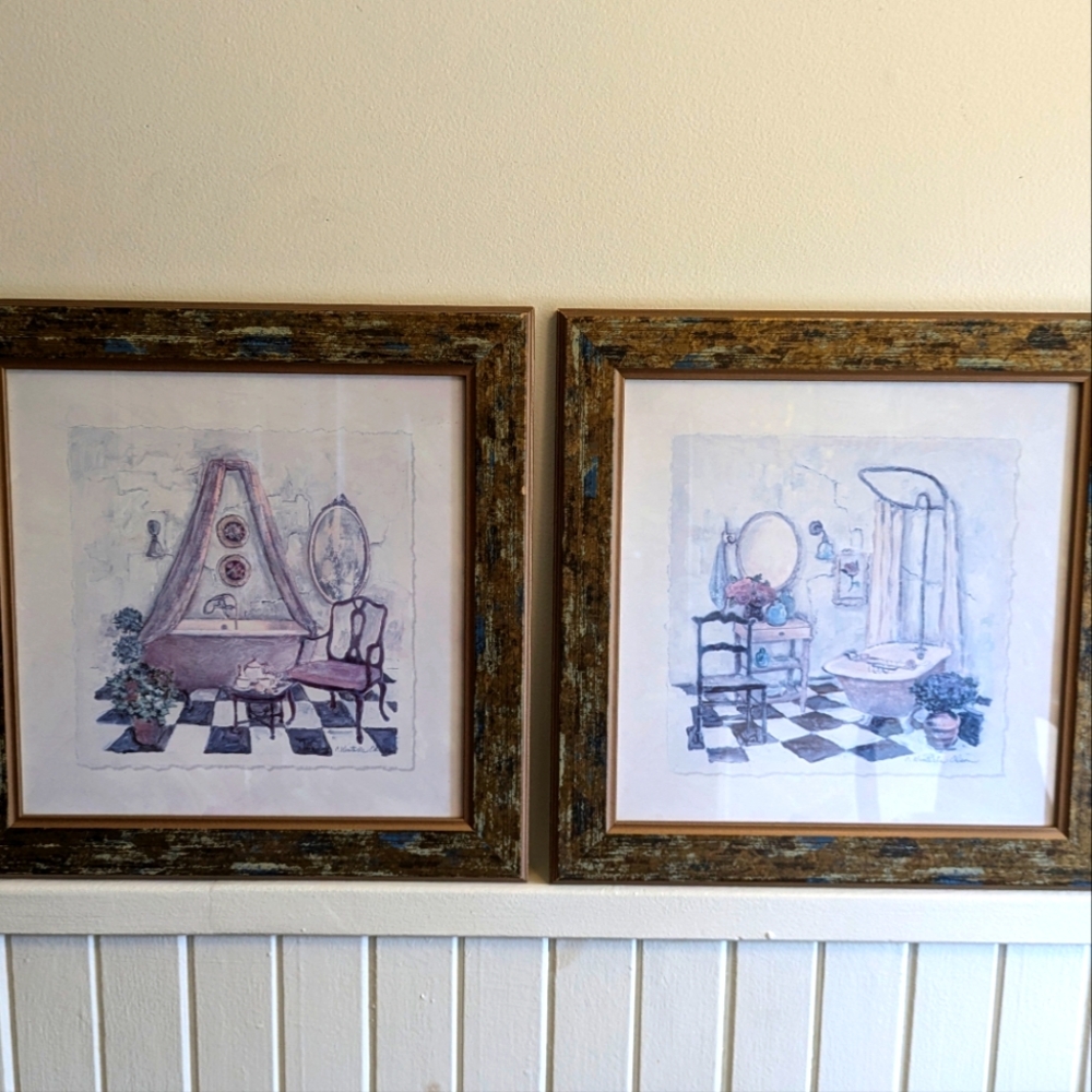 Olson bathroom prints.